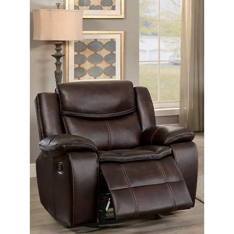 Bastrop Brown Leather Gel Reclining Chair - bellafurnituretv