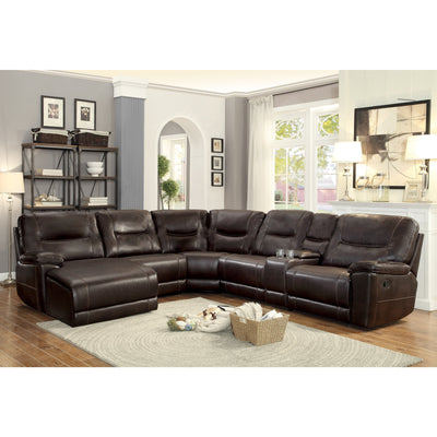 Columbus Brown Reclining LAF Chaise Sectional - bellafurnituretv