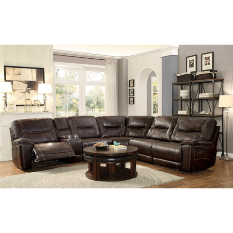 Columbus Brown Reclining Sectional - bellafurnituretv