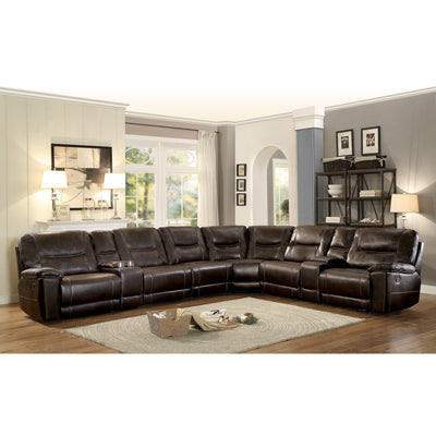 Columbus Brown Reclining Sectional - bellafurnituretv