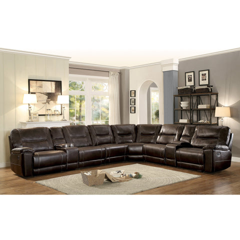 Columbus Brown Reclining Sectional - bellafurnituretv