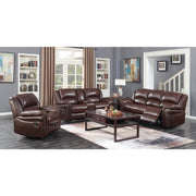 Gatsby Brown 3-Piece Leather Reclining Living Room Set - bellafurnituretv