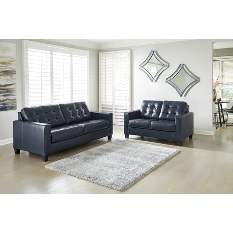 Altonbury Blue Leather Living Room Set - bellafurnituretv