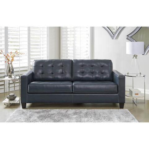 Altonbury Blue Leather Sofa - bellafurnituretv