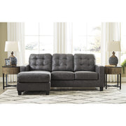 Venaldi Gunmetal Queen Sofa Chaise Sleeper - bellafurnituretv