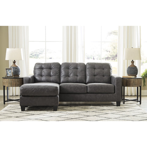 Venaldi Gunmetal Queen Sofa Chaise Sleeper - bellafurnituretv
