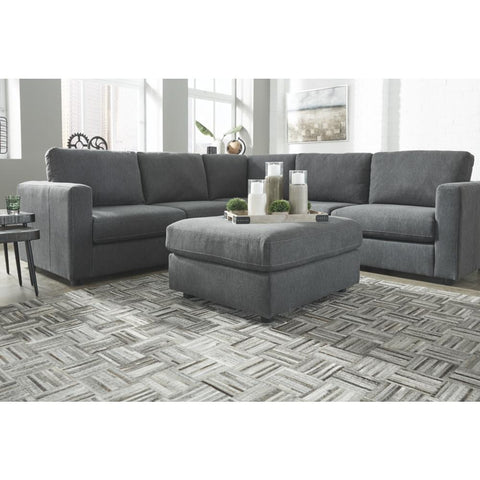 Candela Charcoal Oversized Accent Ottoman - bellafurnituretv