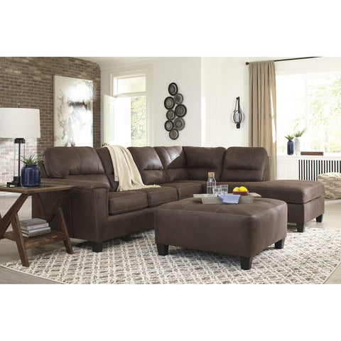 Navi Chestnut RAF Sleeper Sectional - bellafurnituretv