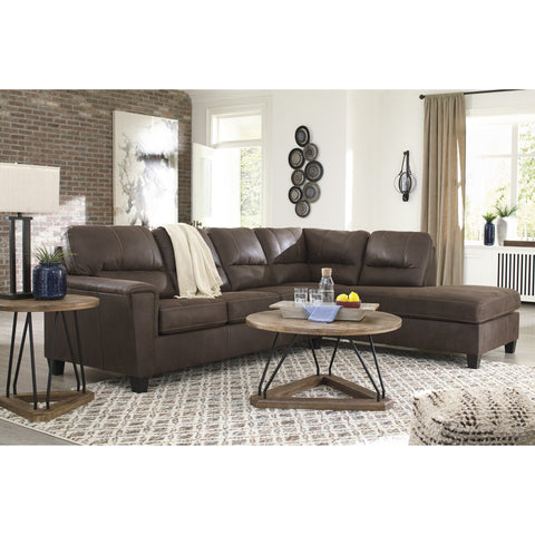 Navi Chestnut RAF Sleeper Sectional - bellafurnituretv