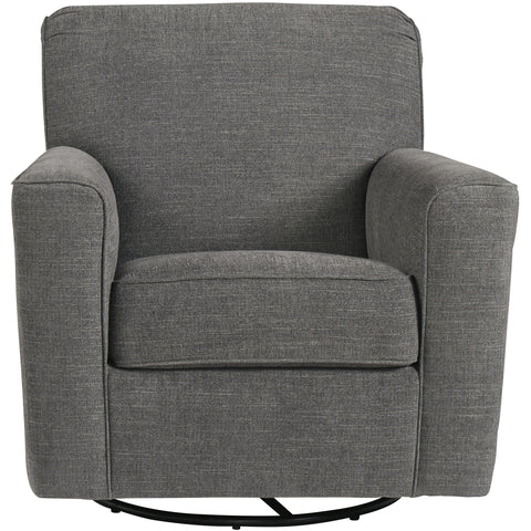 Alcona Charcoal Swivel Accent Chair - bellafurnituretv