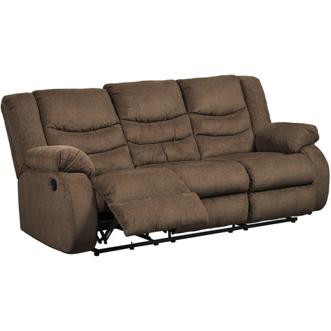 Tulen Chocolate Reclining Sofa - bellafurnituretv