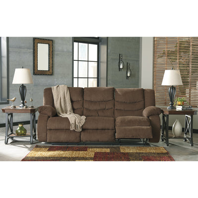 Tulen Chocolate Reclining Sofa - bellafurnituretv