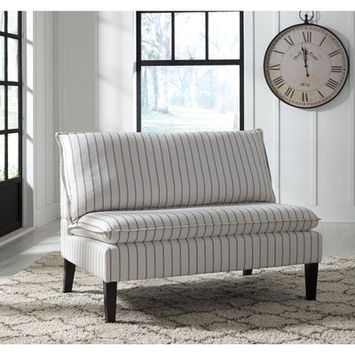 Arrowrock White/Gray Pillow Seat Back Accent Bench - bellafurnituretv