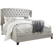 Jerary Khaki Wingback King Upholstered Bed - bellafurnituretv