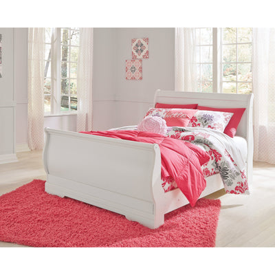 Anarasia White Full Sleigh Bed - bellafurnituretv