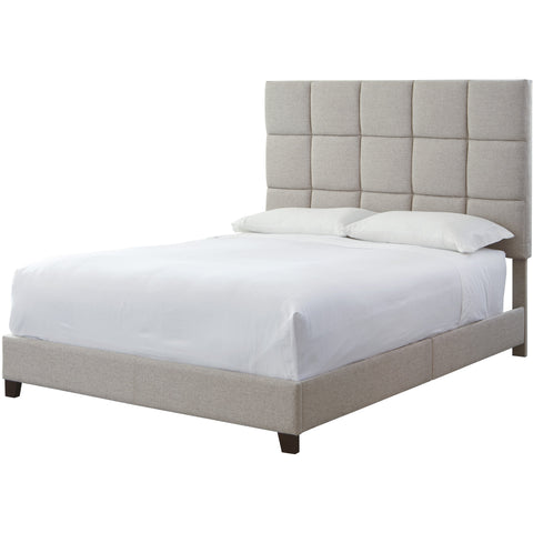 Dolante Beige Square Tufted King Upholstered Bed - bellafurnituretv