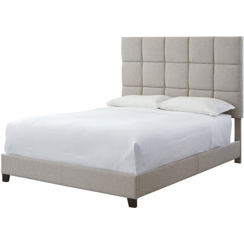 Dolante Beige Square Tufted Queen Upholstered Bed - bellafurnituretv