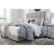 Dolante Beige Square Tufted Queen Upholstered Bed - bellafurnituretv