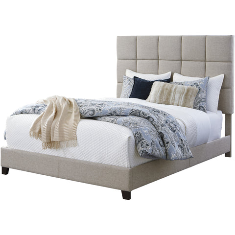 Dolante Beige Square Tufted Queen Upholstered Bed - bellafurnituretv