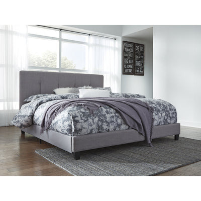 Dolante Gray Vertical Tufted King Upholstered Bed - bellafurnituretv