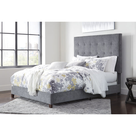 Dolante Gray Tufted Queen Upholstered Bed - bellafurnituretv