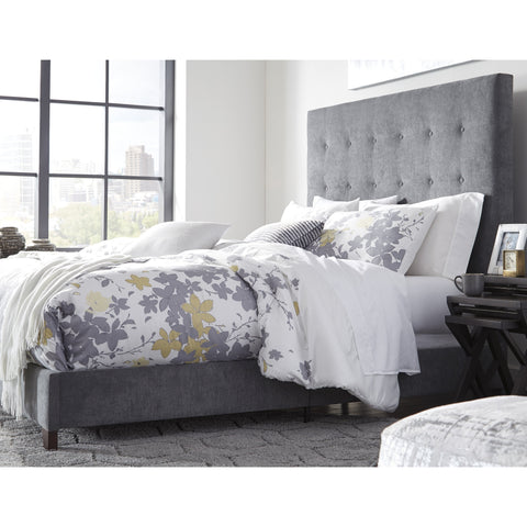 Dolante Gray Tufted Queen Upholstered Bed - bellafurnituretv