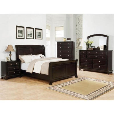 Kenton Dark Brown King Sleigh Bed - bellafurnituretv