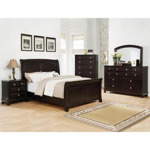 Kenton Dark Brown Sleigh Bedroom Set - bellafurnituretv