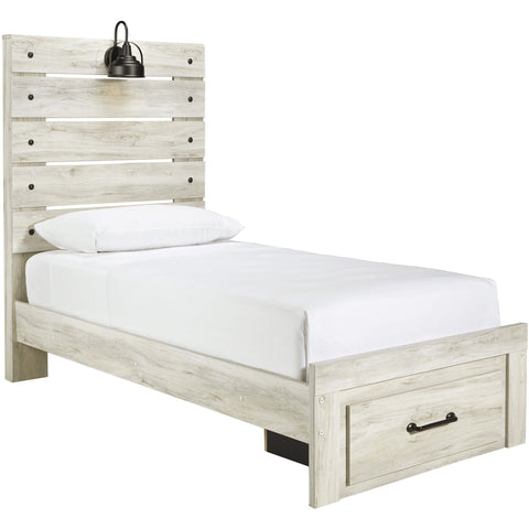 Cambeck Whitewash Twin Footboard Storage Bed - bellafurnituretv