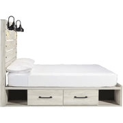 Cambeck Whitewash Queen Side Storage Platform Bed - bellafurnituretv