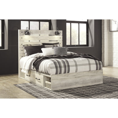 Cambeck Whitewash Queen Side Storage Platform Bed - bellafurnituretv