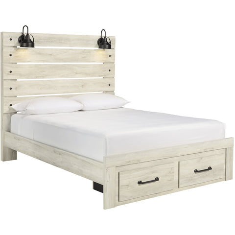 Cambeck Whitewash Queen Footboard Storage Bed - bellafurnituretv