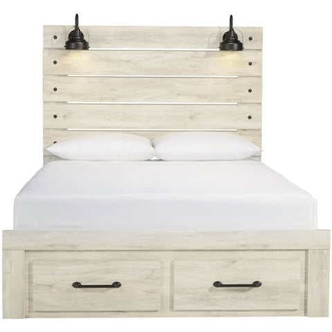 Cambeck Whitewash Queen Footboard Storage Bed - bellafurnituretv