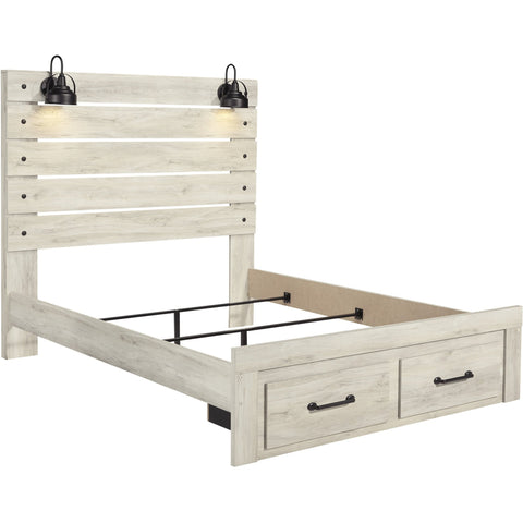 Cambeck Whitewash Queen Footboard Storage Bed - bellafurnituretv