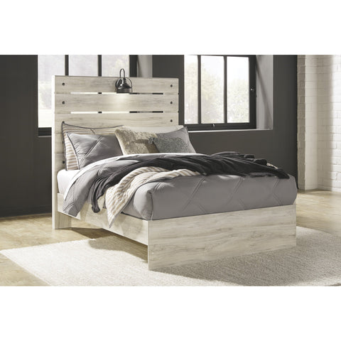 Cambeck Whitewash Full Panel Bed - bellafurnituretv