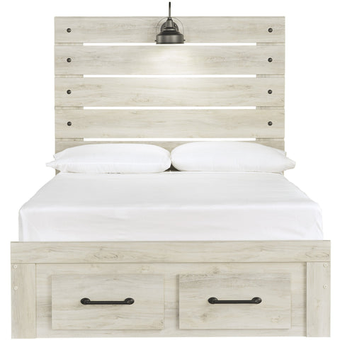 Cambeck Whitewash Full Footboard Storage Bed - bellafurnituretv