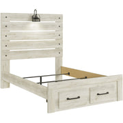 Cambeck Whitewash Full Footboard Storage Bed - bellafurnituretv