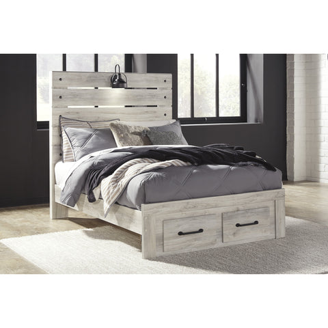 Cambeck Whitewash Full Footboard Storage Bed - bellafurnituretv