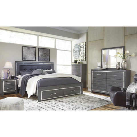 [SPECIAL] Lodanna Gray LED Storage Bedroom Set - bellafurnituretv