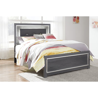 Lodanna Gray Full LED Panel Bed - bellafurnituretv