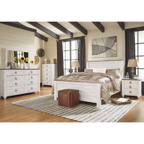 Willowton Whitewash Panel Bedroom Set | B267 - bellafurnituretv