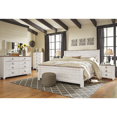 Willowton Whitewash Panel Bedroom Set | B267 - bellafurnituretv