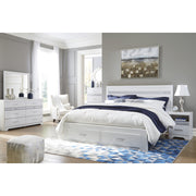 [SPECIAL] Jallory White Footboard Storage Platform Bedroom Set - bellafurnituretv