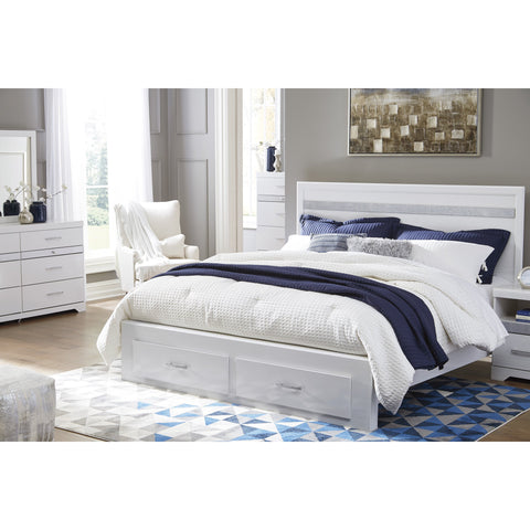 [SPECIAL] Jallory White Footboard Storage Platform Bedroom Set - bellafurnituretv