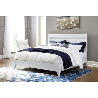 Jallory White King Panel Bed - bellafurnituretv