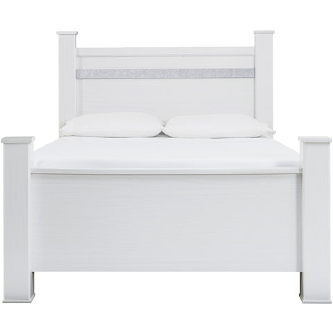 Jallory White Queen Poster Bed - bellafurnituretv