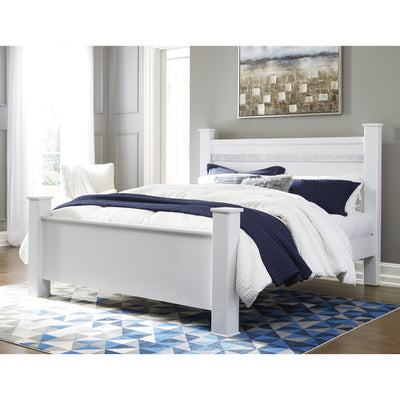 Jallory White King Poster Bed - bellafurnituretv