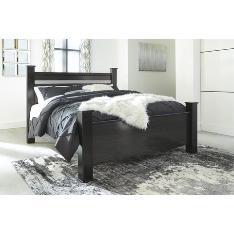 Starberry Black King Poster Bed - bellafurnituretv