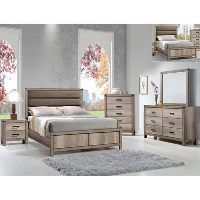 Matteo Light Brown Queen Panel Bed - bellafurnituretv