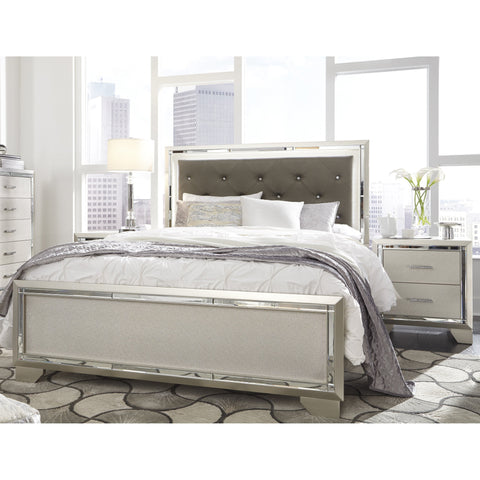 [SPECIAL] Lonnix Silver LED Upholstered Panel Bedroom Set | B410 - bellafurnituretv